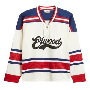 Elwood Men's Hockey Jersey - Red, Blue, and White